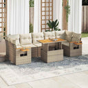 vidaXL 8-delige Loungeset met kussens poly rattan zwart