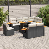 vidaXL 9-piece Poly Rattan Lounge Set with Cushions Black