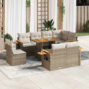 vidaXL 9-piece Poly Rattan Lounge Set with Cushions Black