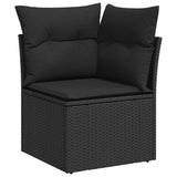 vidaXL 11-delige Loungeset met kussens poly rattan acacia zwart