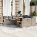 vidaXL 11-delige Loungeset met kussens poly rattan acacia zwart