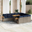 vidaXL 11-delige Loungeset met kussens poly rattan acacia zwart