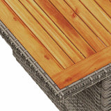 vidaXL 5-delige Loungeset met kussens poly rattan acacia zwart