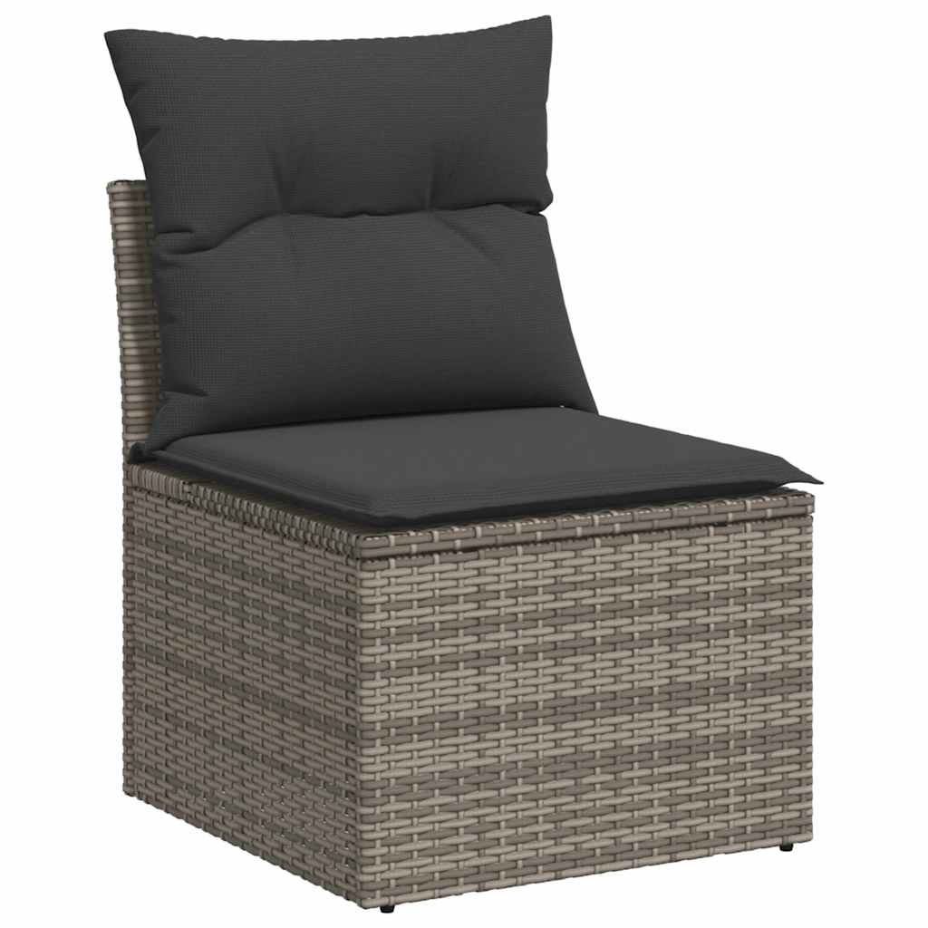 vidaXL 6-delige Loungeset met kussens poly rattan acacia zwart