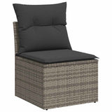 vidaXL 6-delige Loungeset met kussens poly rattan acacia zwart