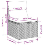 vidaXL 7-delige Loungeset met kussens poly rattan acacia zwart