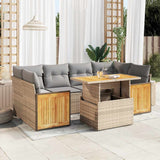 vidaXL 7-Piece Lounge Set with Cushions Poly Rattan Black