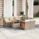 vidaXL 9-delige Loungeset met kussens poly rattan zwart