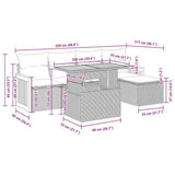 vidaXL 6-delige Loungeset met kussens poly rattan acacia zwart