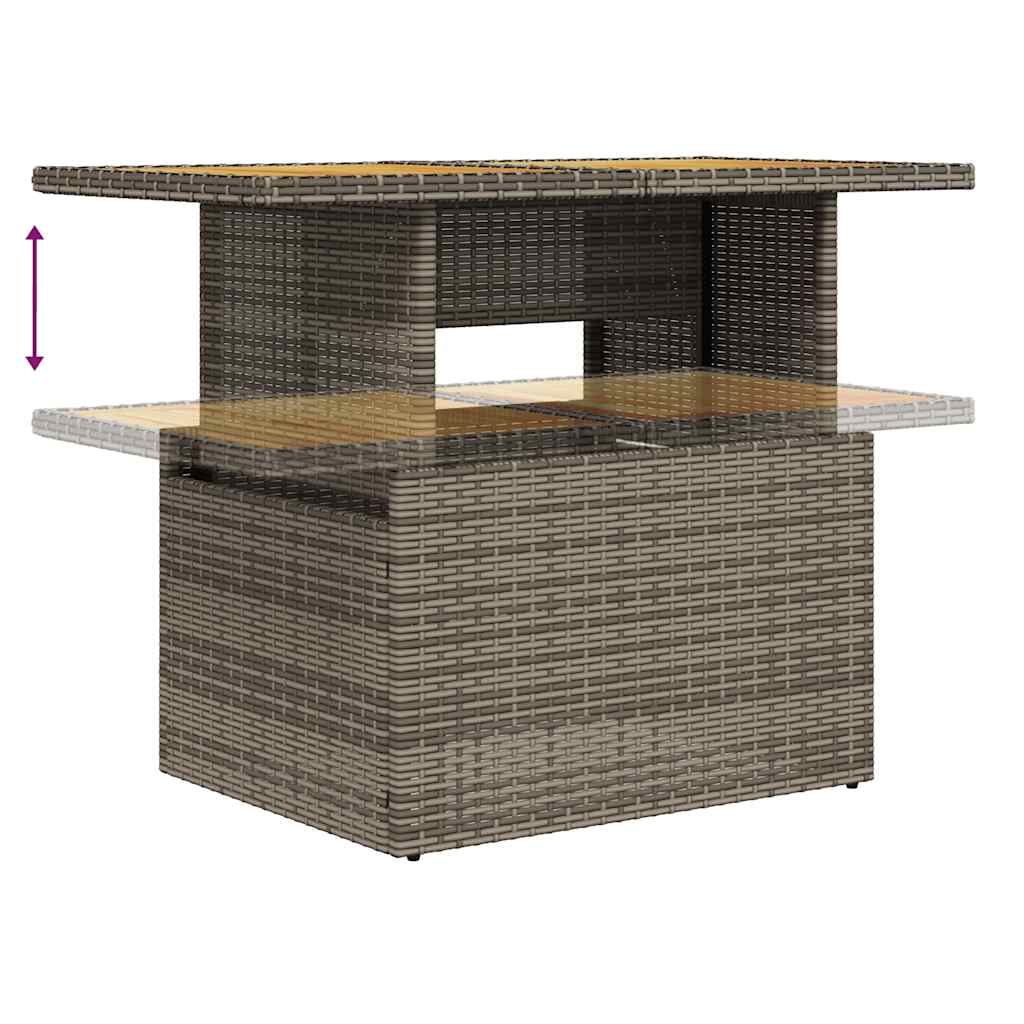 vidaXL 6-delige Loungeset met kussens poly rattan acacia zwart