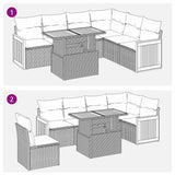 vidaXL 7-delige Loungeset met kussens poly rattan acacia zwart