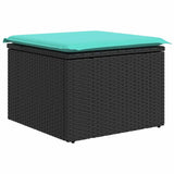 vidaXL 11-Piece Lounge Set with Cushions Poly Rattan Acacia Grey
