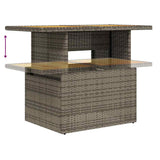 vidaXL 10-delige Loungeset met kussens poly rattan acacia zwart