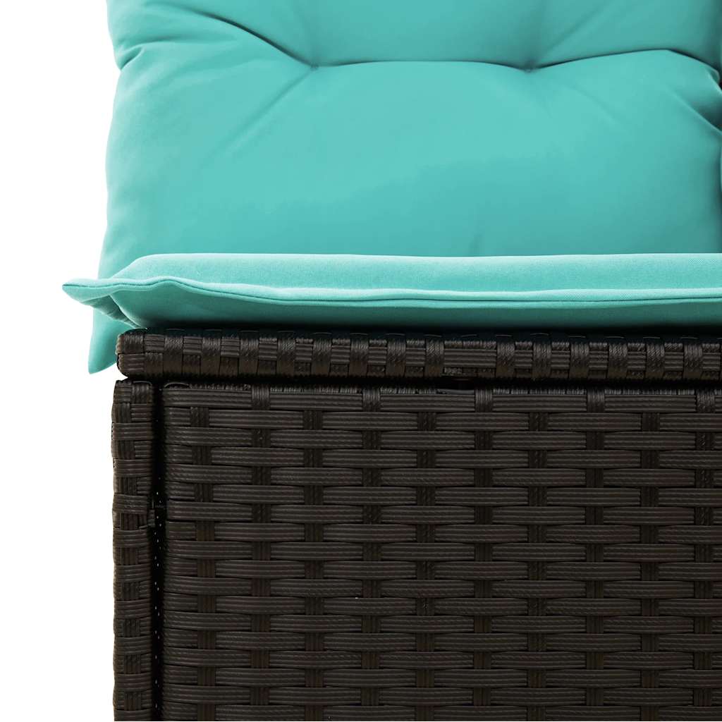 vidaXL 11-delige Loungeset met kussens poly rattan acacia zwart