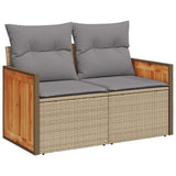 vidaXL 11-delige Loungeset met kussens poly rattan acacia zwart