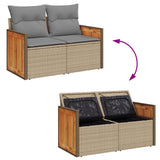 vidaXL 11-delige Loungeset met kussens poly rattan acacia zwart