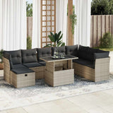 vidaXL 9-delige Loungeset met kussens poly rattan zwart