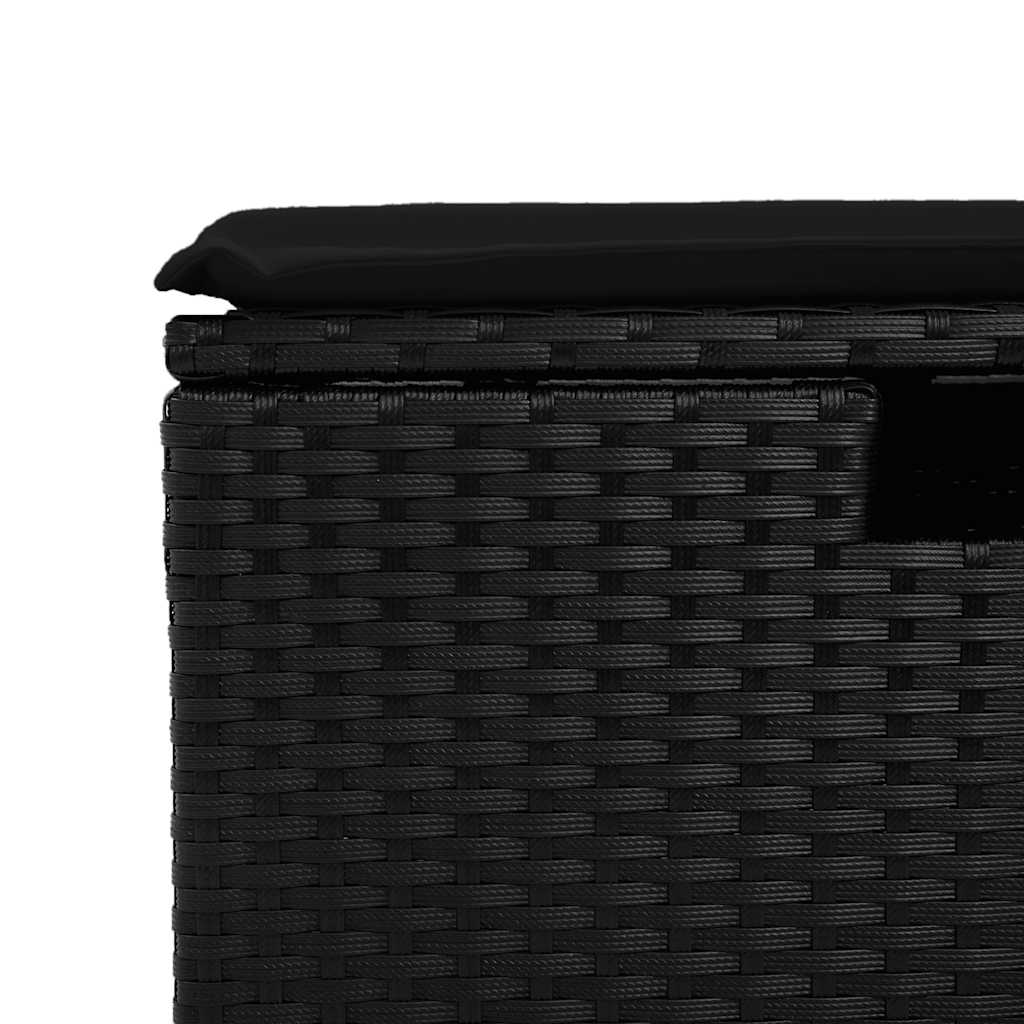 vidaXL 6-Piece Lounge Set with Cushions Poly Rattan Black