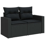 vidaXL 6-Piece Lounge Set with Cushions Poly Rattan Black