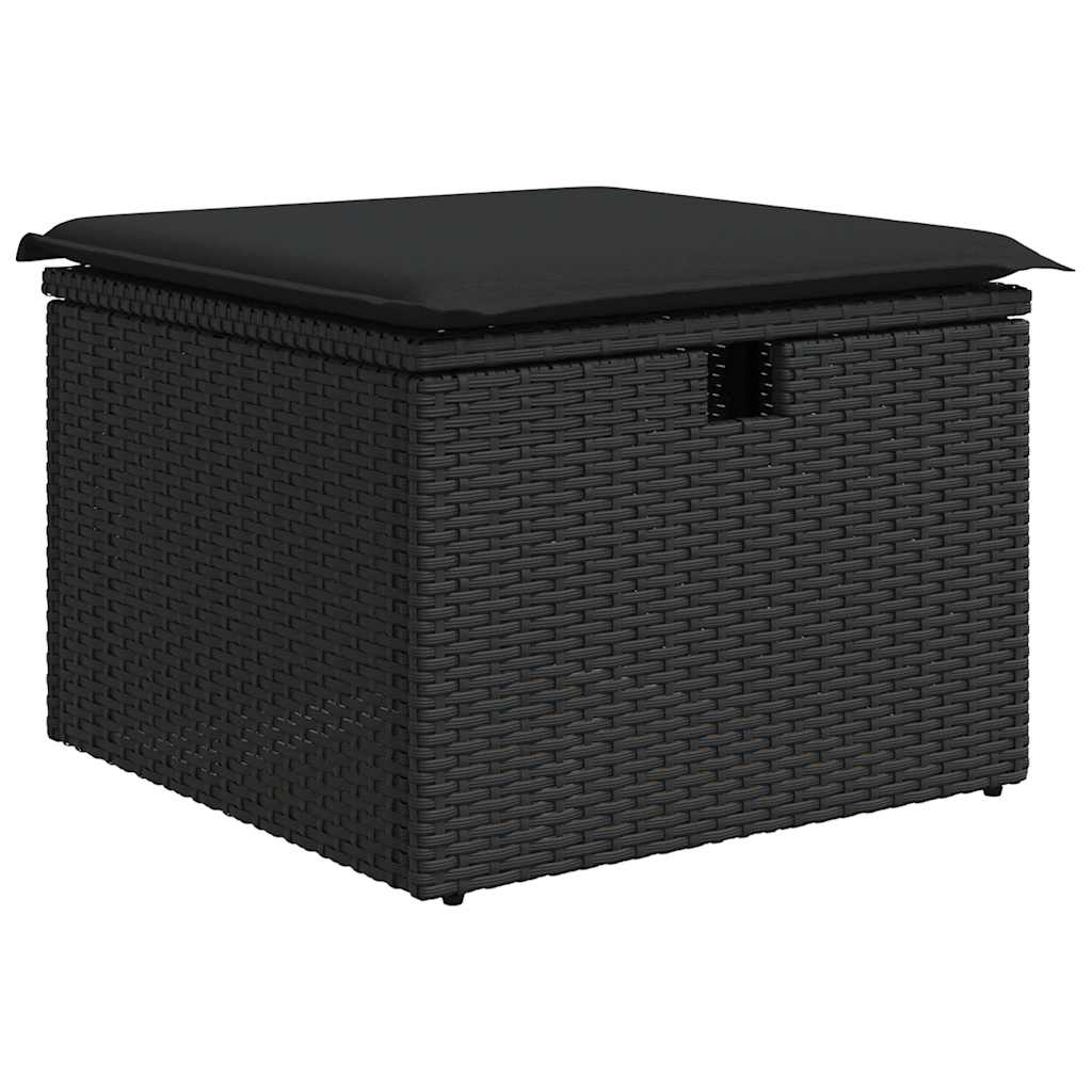 vidaXL 6-Piece Lounge Set with Cushions Poly Rattan Black