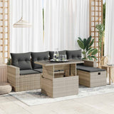 vidaXL 6-Piece Lounge Set with Cushions Poly Rattan Black