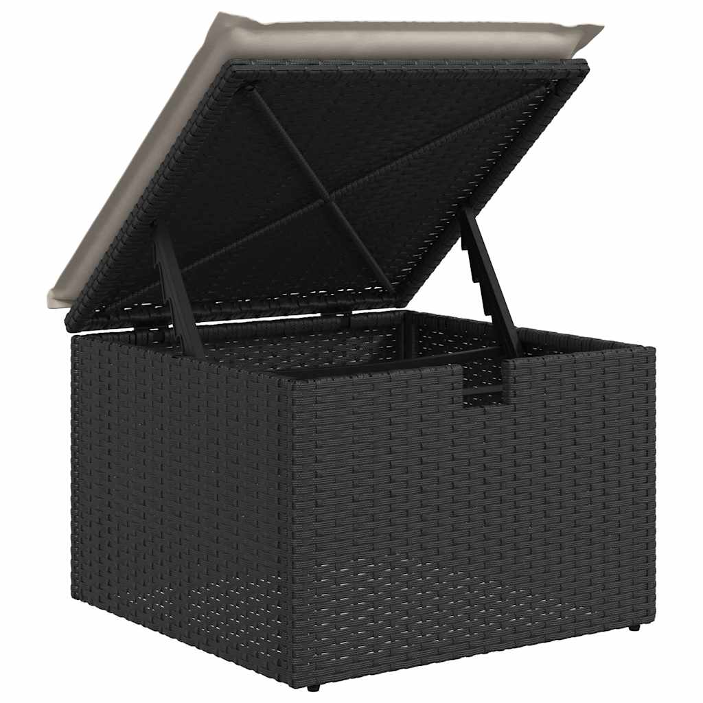 vidaXL 8-delige Loungeset met kussens poly rattan zwart
