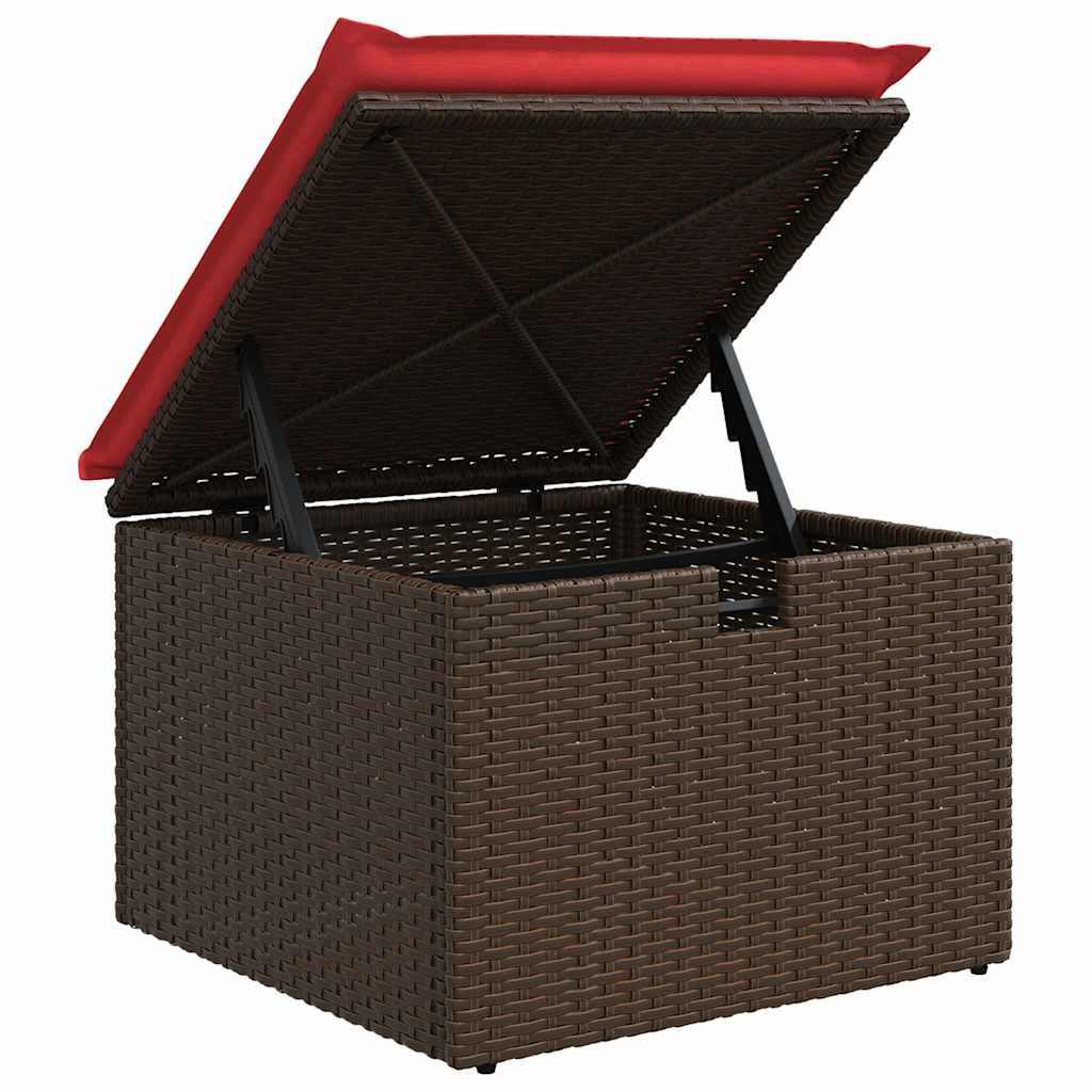 vidaXL 8-delige tuinbankset met kussens, zwart polyrotan