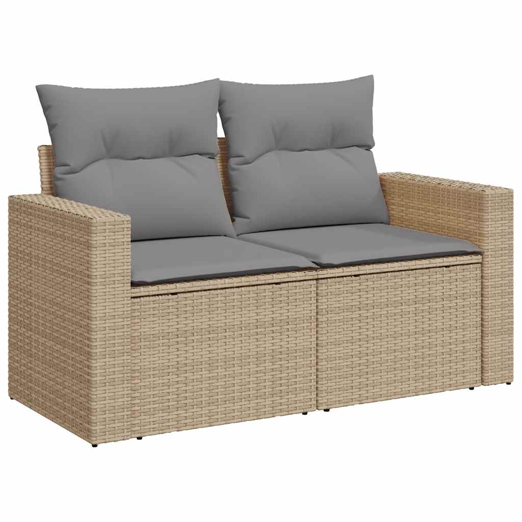 vidaXL 9-delige Loungeset met kussens poly rattan zwart