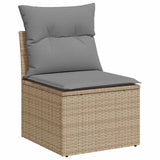 vidaXL 9-delige Loungeset met kussens poly rattan zwart