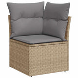 vidaXL 9-delige Loungeset met kussens poly rattan zwart