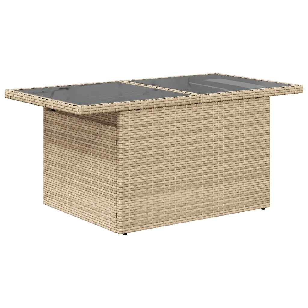 vidaXL 9-delige Loungeset met kussens poly rattan zwart