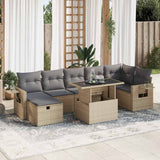 vidaXL 8-Piece Poly Rattan Lounge Set with Cushions Black