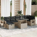 vidaXL 8-Piece Poly Rattan Lounge Set with Cushions Black