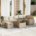 vidaXL 8-Piece Poly Rattan Lounge Set with Cushions Black