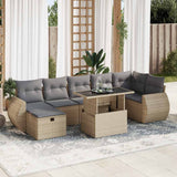 vidaXL 8-Piece Poly Rattan Lounge Set with Cushions Black