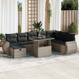 vidaXL 9-delige Loungeset met kussens poly rattan zwart