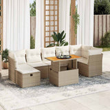 vidaXL 8-piece Lounge Set with Cushions Poly Rattan Black