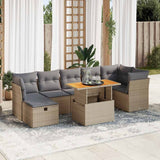 vidaXL 8-piece Lounge Set with Cushions Poly Rattan Black
