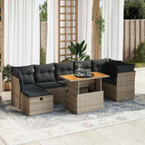 vidaXL 8-piece Lounge Set with Cushions Poly Rattan Black