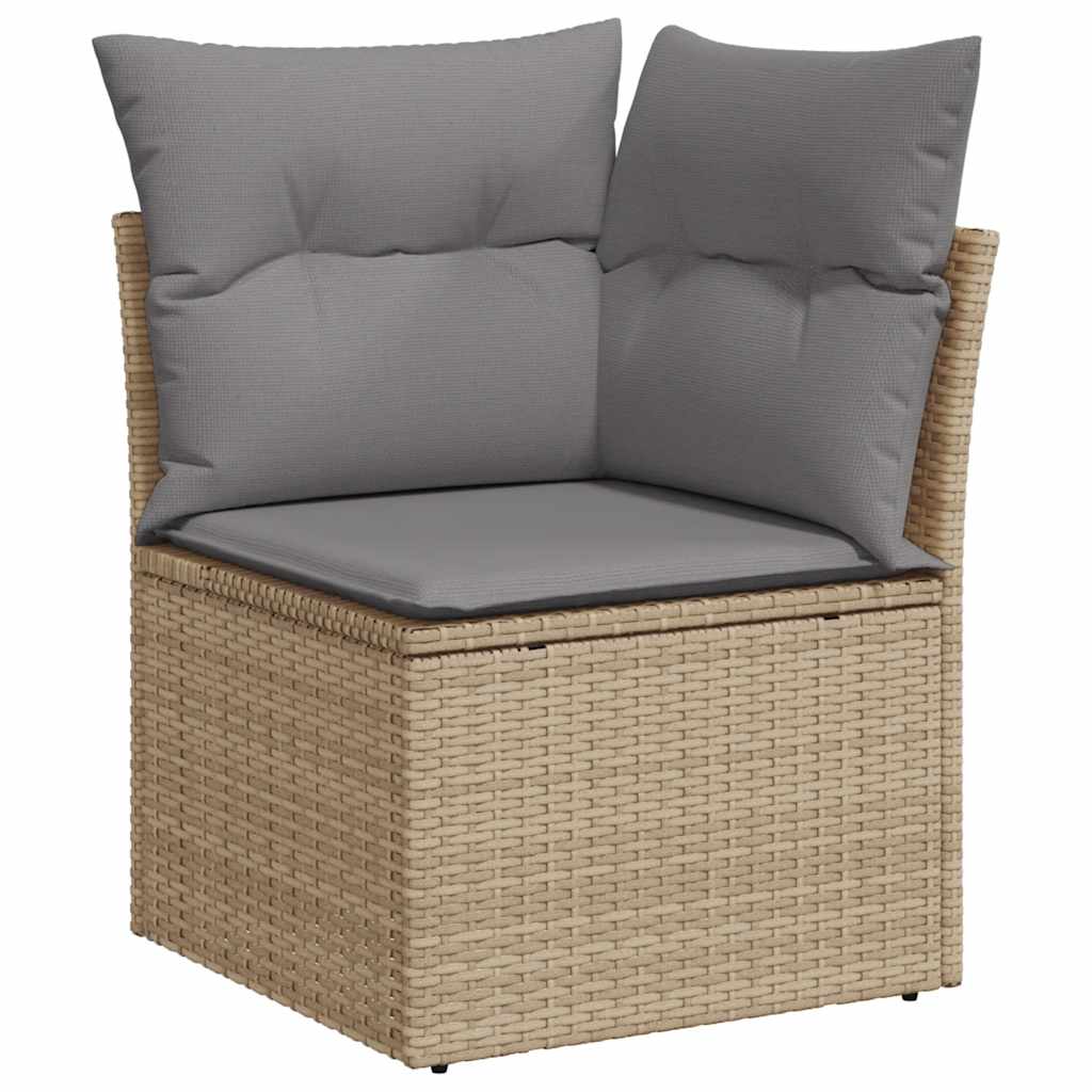 vidaXL 7-Piece Lounge Set with Cushions Poly Rattan Black