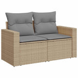vidaXL 7-Piece Lounge Set with Cushions Poly Rattan Black