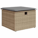 vidaXL 7-Piece Lounge Set with Cushions Poly Rattan Black