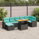 vidaXL 8-delige Loungeset met kussens poly rattan acacia bruin