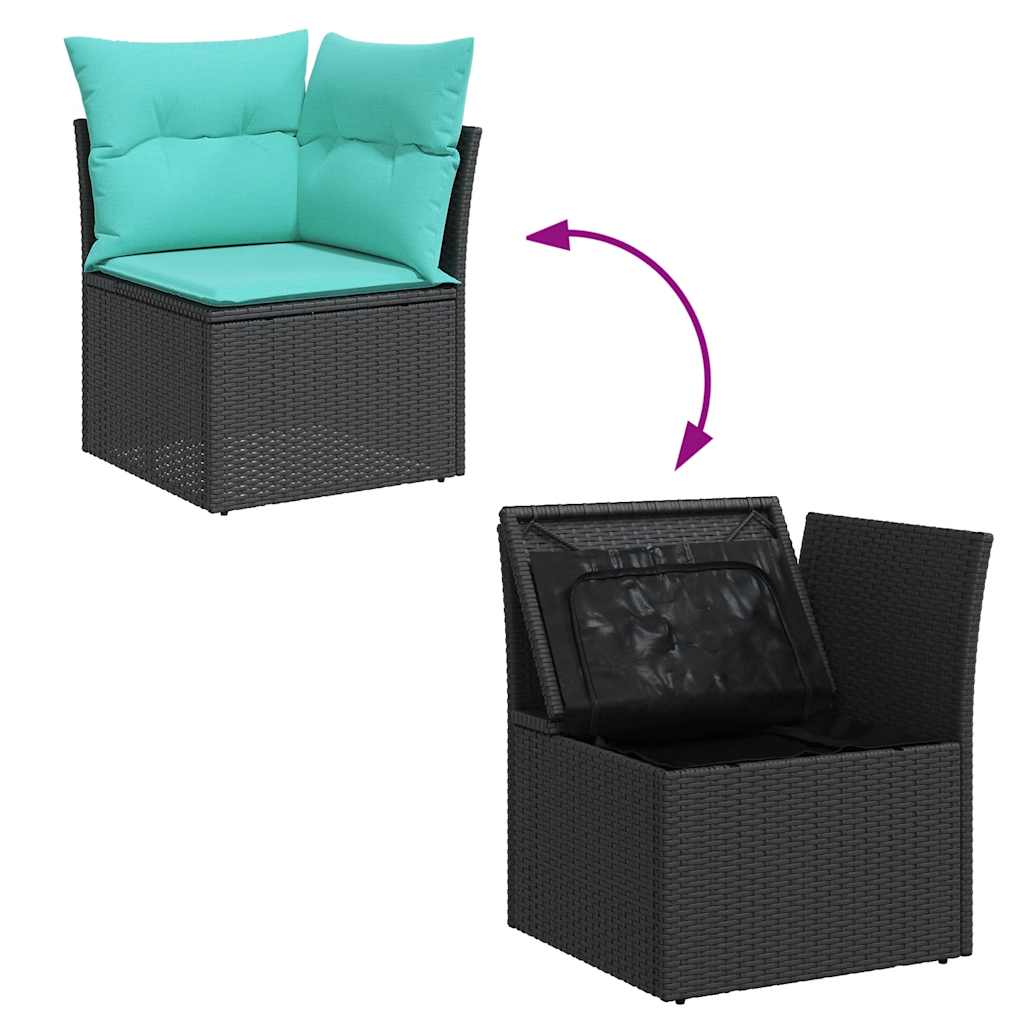 vidaXL 8-delige Loungeset met kussens poly rattan acacia bruin