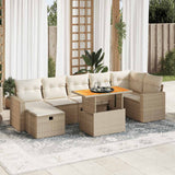 vidaXL 8-delige Loungeset met kussens poly rattan zwart