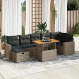 vidaXL 8-delige Loungeset met kussens poly rattan zwart
