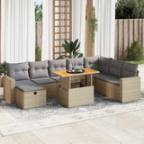 vidaXL 9-delige Loungeset met kussens poly rattan zwart