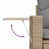 vidaXL 6-delige Loungeset met kussens poly rattan zwart