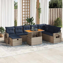 vidaXL 9-delige Loungeset met kussens poly rattan acacia zwart