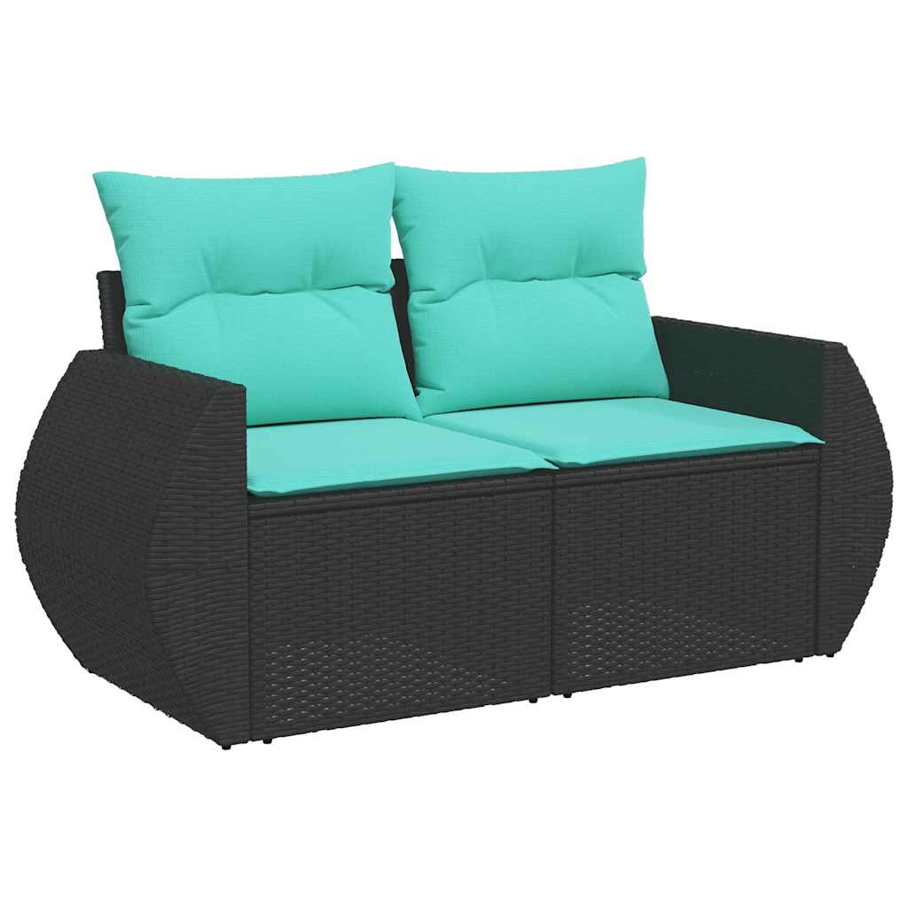 vidaXL 7-delige Loungeset met kussens poly rattan acacia grijs